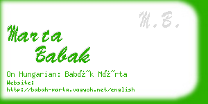 marta babak business card